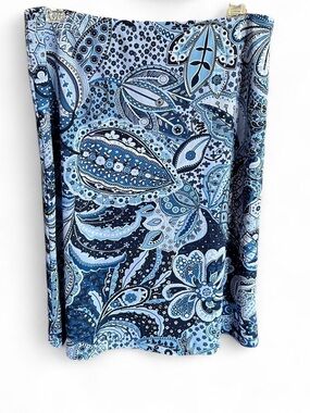 Savvy Blue Paisley Print Skirt
